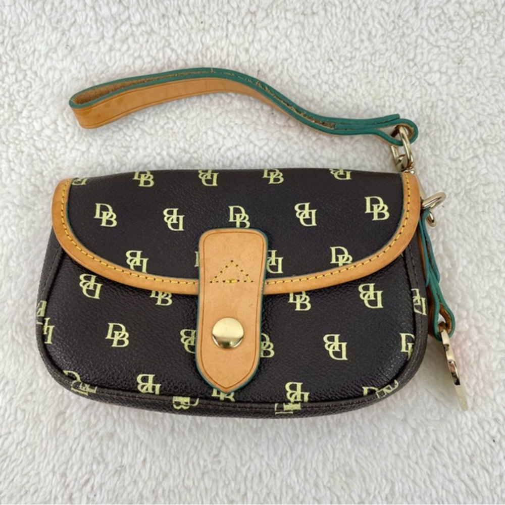 Dooney & Bourke Black and Tan Wristlet